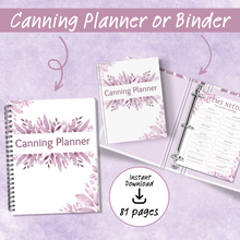 Load image into Gallery viewer, Purple Canning Planner