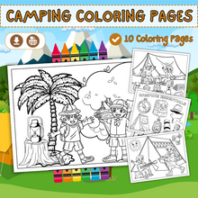 Load image into Gallery viewer, Camping Coloring Activity Pages 2 Pack Bundle