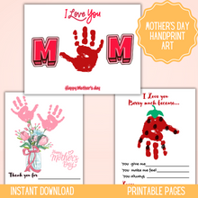 Load image into Gallery viewer, Mother's Day Handprint Art Craft for Kids