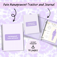 Load image into Gallery viewer, Pain Management Tracker and Journal - Purple Gingham Pattern
