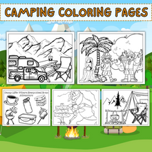 Load image into Gallery viewer, Camping Coloring Activity Pages 2 Pack Bundle
