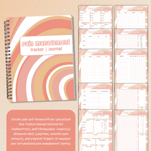 Load image into Gallery viewer, Pain Management Journal and Tracker - Orange Swirl Pattern