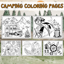 Load image into Gallery viewer, Camping Coloring Activity Pages 2 Pack Bundle