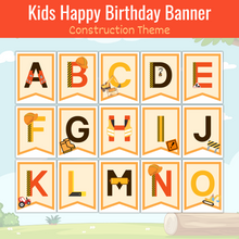 Load image into Gallery viewer, Kids Happy Birthday Banner - Construction Theme