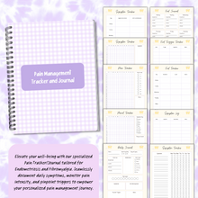 Load image into Gallery viewer, Pain Management Tracker and Journal - Purple Gingham Pattern