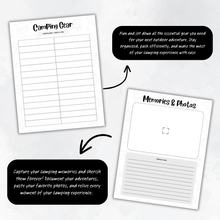 Load image into Gallery viewer, Camping Planner - Black and White