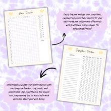 Load image into Gallery viewer, Pain Management Tracker and Journal - Purple Gingham Pattern