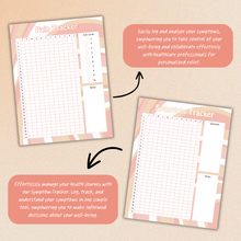 Load image into Gallery viewer, Pain Management Journal and Tracker - Orange Swirl Pattern