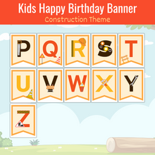 Load image into Gallery viewer, Kids Happy Birthday Banner - Construction Theme