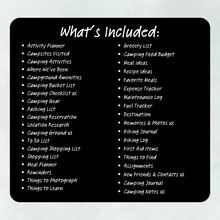 Load image into Gallery viewer, Camping Planner - Black and White