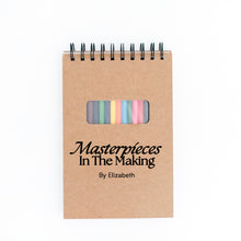 Load image into Gallery viewer, Masterpieces In The Making Personalized Artist Sketch Pad With Colored Pencil Set