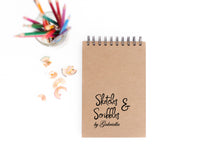Load image into Gallery viewer, Sketches and Scribbles Personalized Artist Sketch Pad With Colored Pencil Set