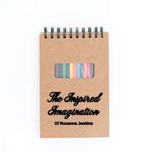 Load image into Gallery viewer, The Inspired Imagination Personalized Art Sketch Pad With Colored Pencil Set