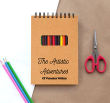 Load image into Gallery viewer, The Artistic Adventures Personalized Sketch Pad With Colored Pencil Set