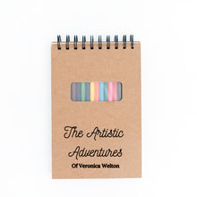 Load image into Gallery viewer, The Artistic Adventures Personalized Sketch Pad With Colored Pencil Set