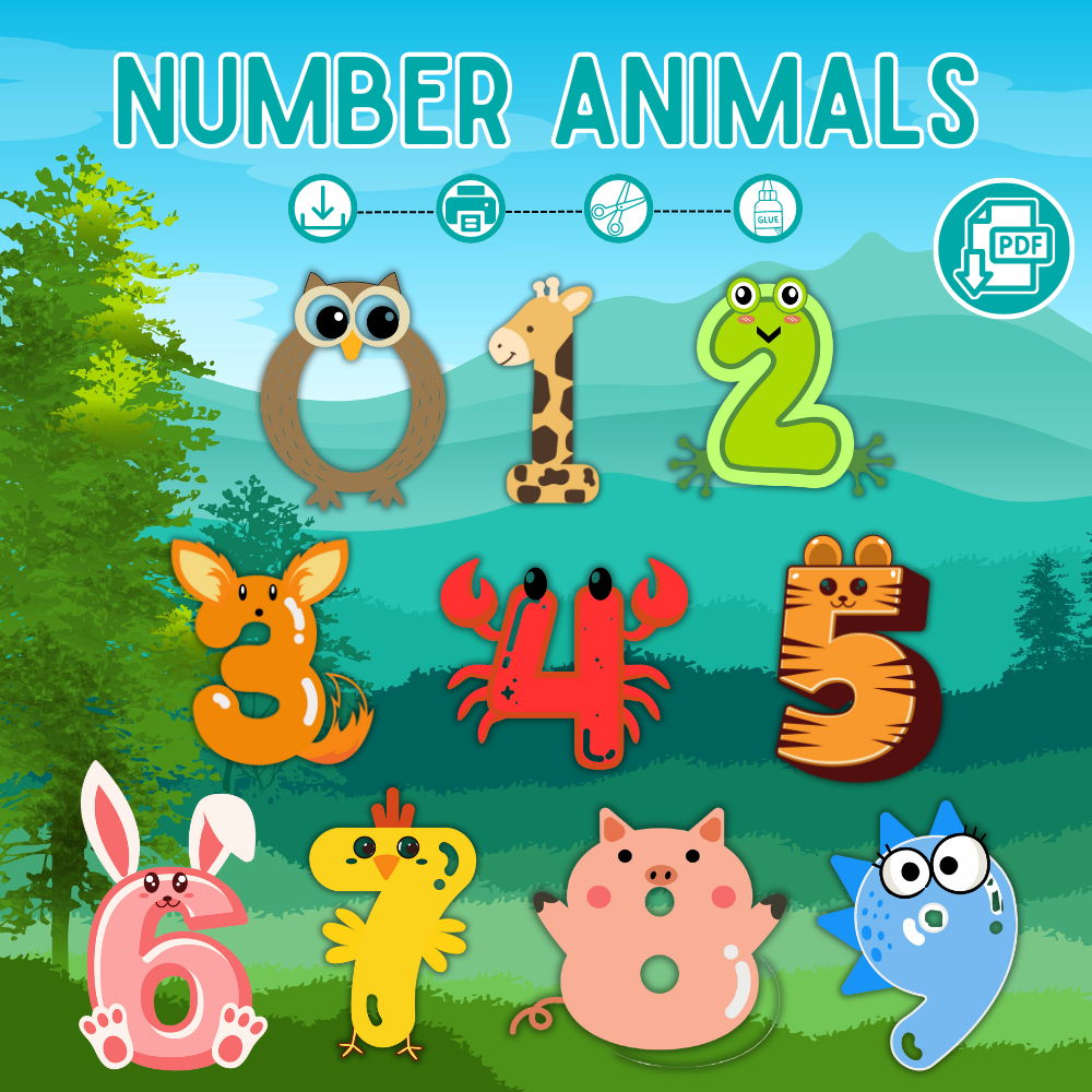 Number Animals Kids Craft