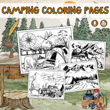 Load image into Gallery viewer, Camping Coloring Activity Pages 2 Pack Bundle
