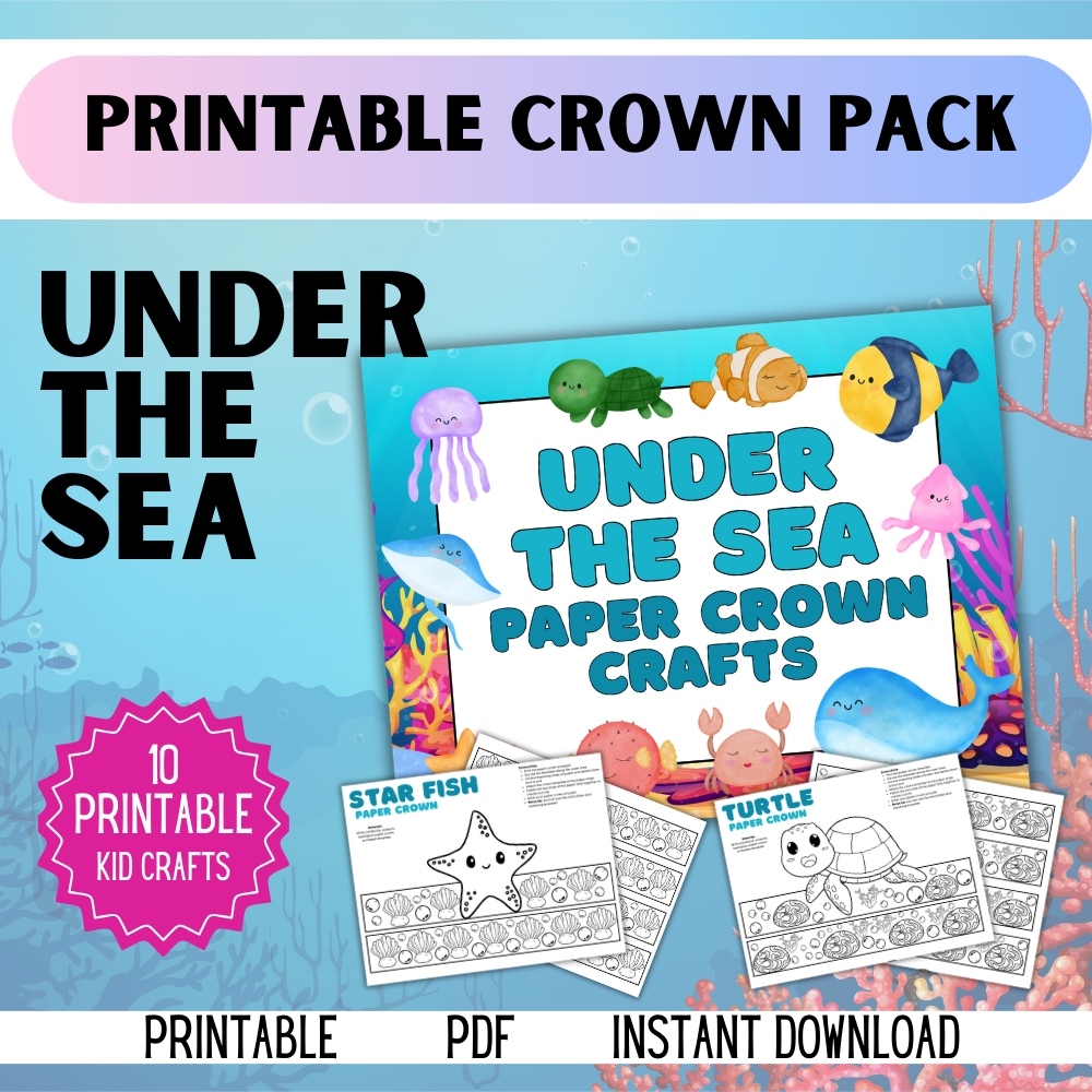 Under The Sea Paper Crown Crafts for Kids