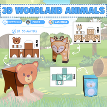 Load image into Gallery viewer, Woodland Animal 3D Kid Crafts
