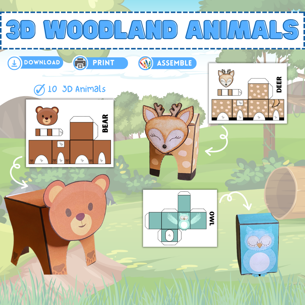 Woodland Animal 3D Kid Crafts