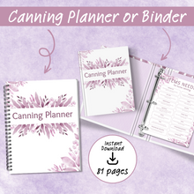 Load image into Gallery viewer, Purple Canning Planner
