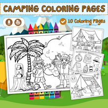 Load image into Gallery viewer, Camping Coloring Activity Pages 2 Pack Bundle
