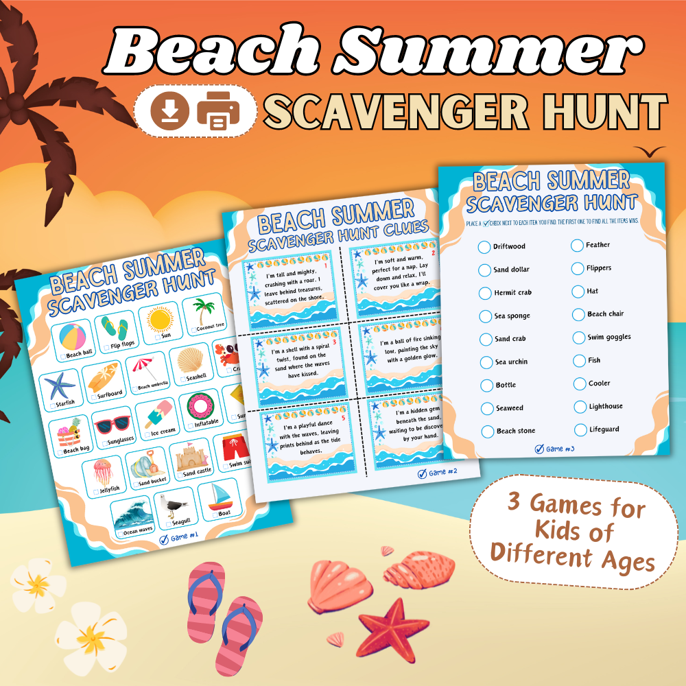 Beach Summer Scavenger Hunt