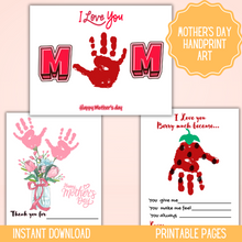 Load image into Gallery viewer, Mother&#39;s Day Handprint Art Craft for Kids
