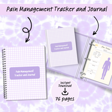 Load image into Gallery viewer, Pain Management Tracker and Journal - Purple Gingham Pattern
