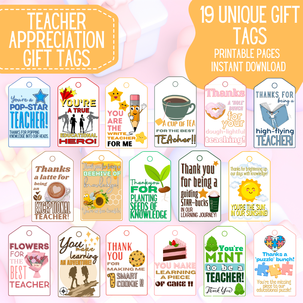 Teacher Appreciation Gift Tags