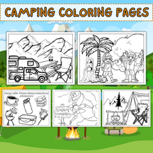 Load image into Gallery viewer, Camping Coloring Activity Pages 2 Pack Bundle
