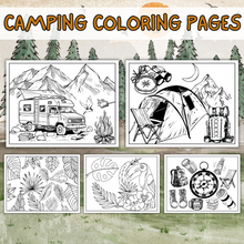 Load image into Gallery viewer, Camping Coloring Activity Pages 2 Pack Bundle
