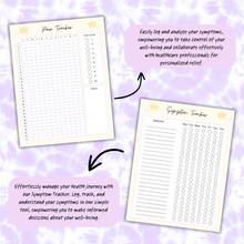 Load image into Gallery viewer, Pain Management Tracker and Journal - Purple Gingham Pattern
