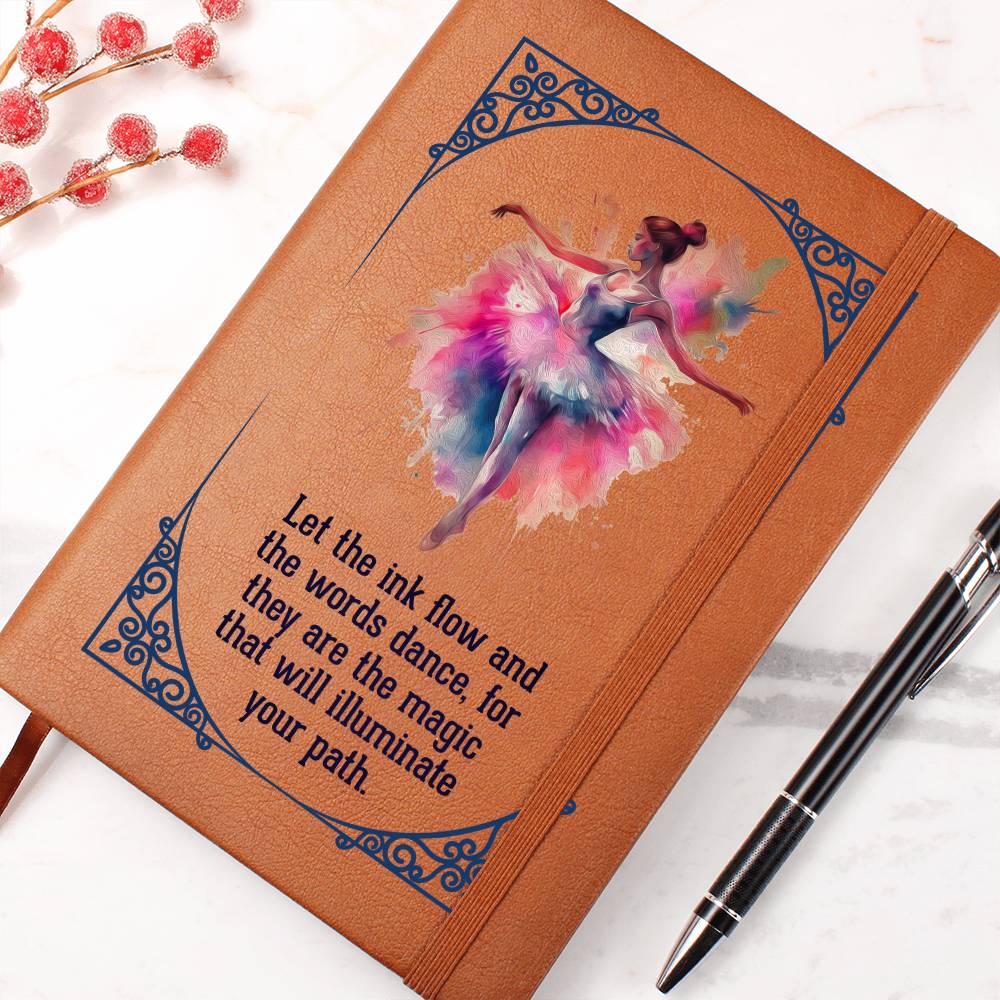 Vegan Leather Cover Journal - Ballerina Girl