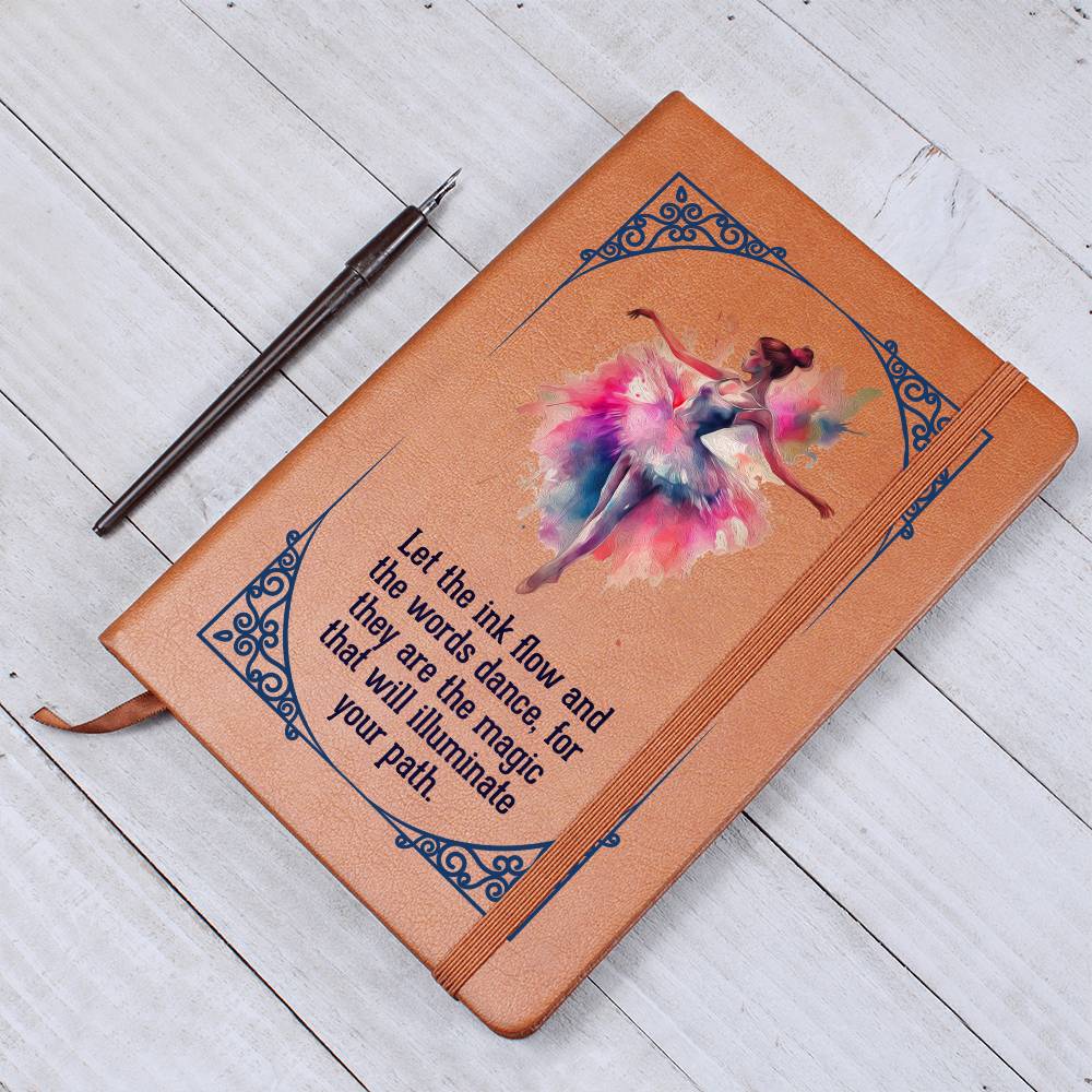 Vegan Leather Cover Journal - Ballerina Girl