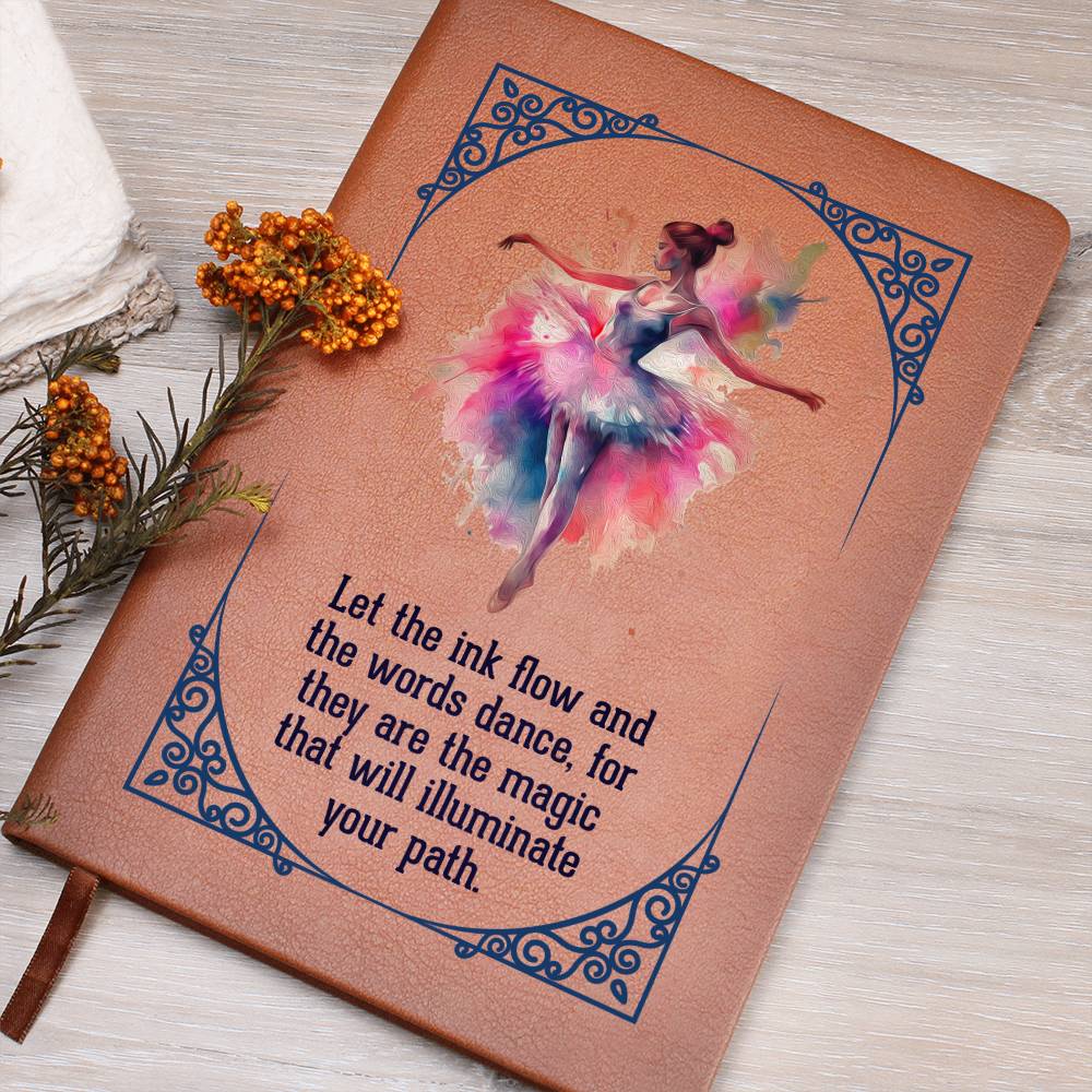 Vegan Leather Cover Journal - Ballerina Girl