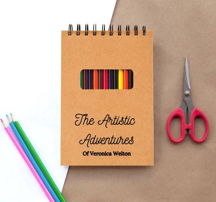 The Artistic Adventures Personalized Sketch Pad With Colored Pencil Set