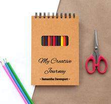 Load image into Gallery viewer, My Creative Journey Personalized Artist Sketch Pad With Colored Pencil Set
