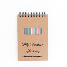 Load image into Gallery viewer, My Creative Journey Personalized Artist Sketch Pad With Colored Pencil Set
